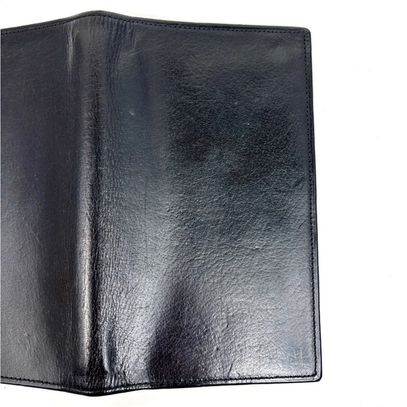 COACH Vintage Slim Black Leather Bifold Checkbook Card Wallet - Picture 10 of 14